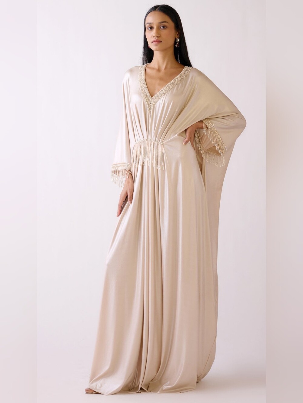 Basanti Kapde Aur Koffee The Twilight Gala Kaftan Women's Size L Large 40 NWT